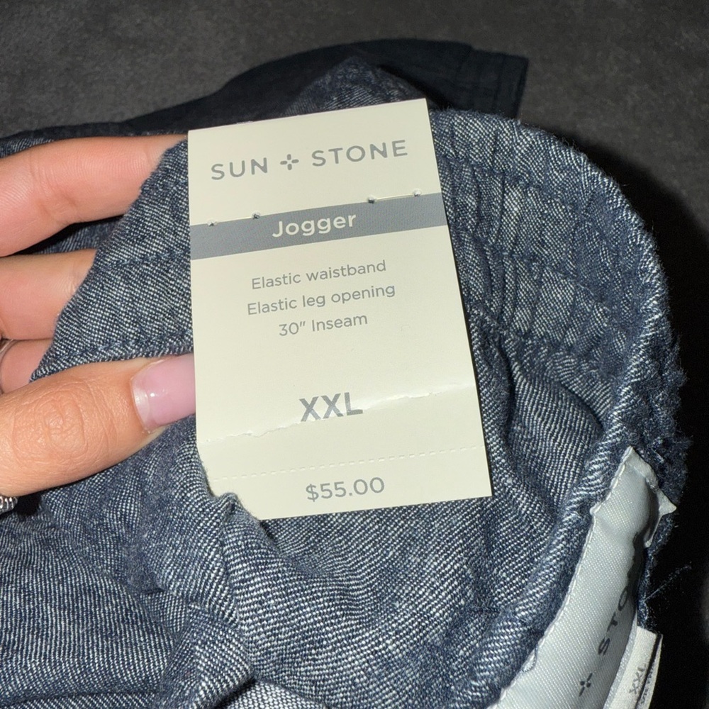 NWT SUN + STONE MEN’S LINEN JOGGERS - Picture 4 of 4